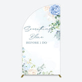 Aperturee - Aperturee Something Blue Before I Do Wedding Half Moon Arch Backdrop